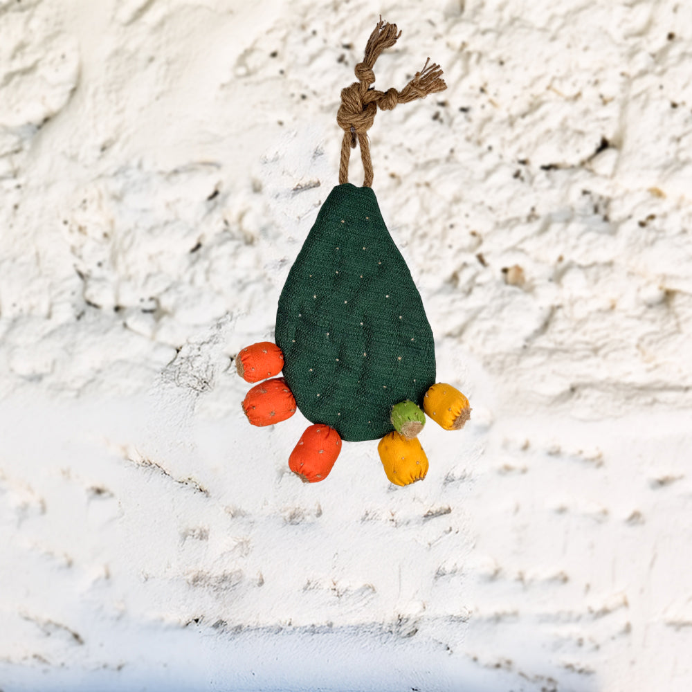 "Le Ppinnùte" – Decorazione sospesa Ficodindia in Tessuto | 30 cm