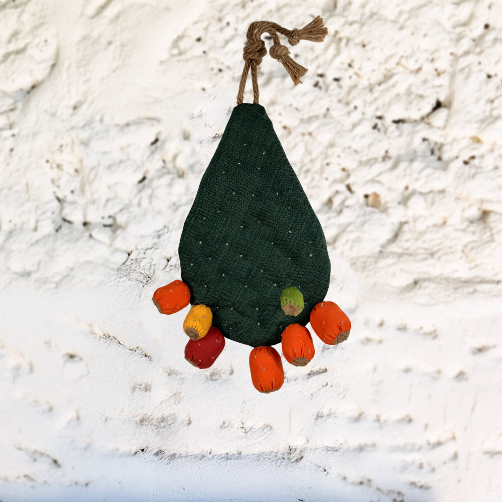 "Le Ppinnùte" – Decorazione sospesa Ficodindia in Tessuto | 40 cm