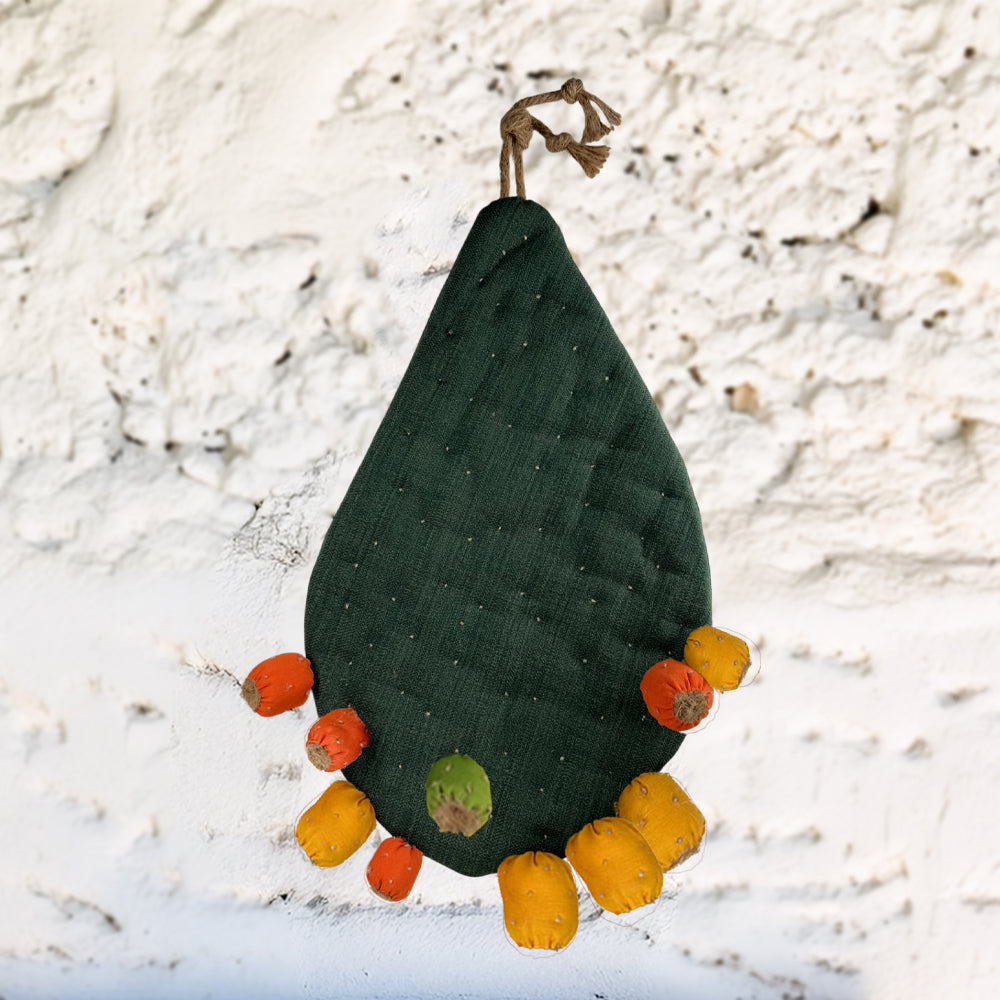 "Le Ppinnùte" – Decorazione sospesa Ficodindia in Tessuto | 60 cm