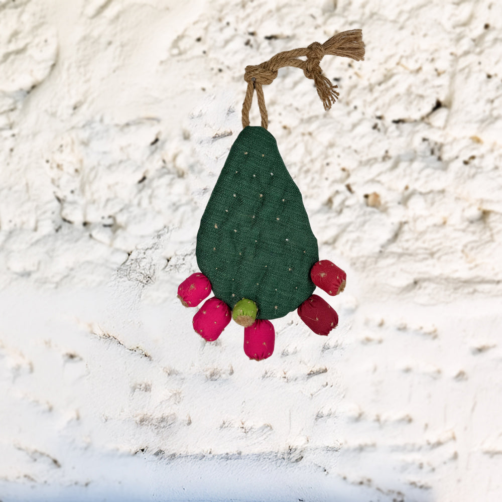 "Le Ppinnùte" – Decorazione sospesa Ficodindia in Tessuto | 30 cm