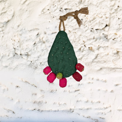 "Le Ppinnùte" – Decorazione sospesa Ficodindia in Tessuto | 30 cm