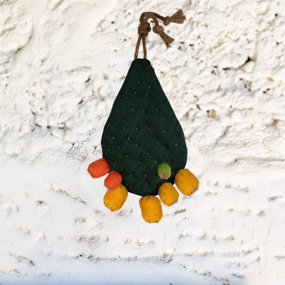 "Le Ppinnùte" – Decorazione sospesa Ficodindia in Tessuto | 40 cm