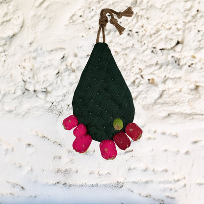 "Le Ppinnùte" – Decorazione sospesa Ficodindia in Tessuto | 40 cm