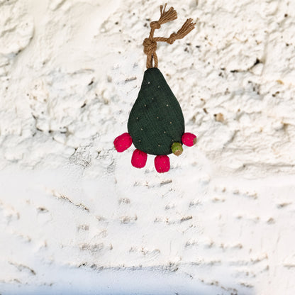 "Le Ppinnùte" – Decorazione sospesa Ficodindia in Tessuto | 24 cm