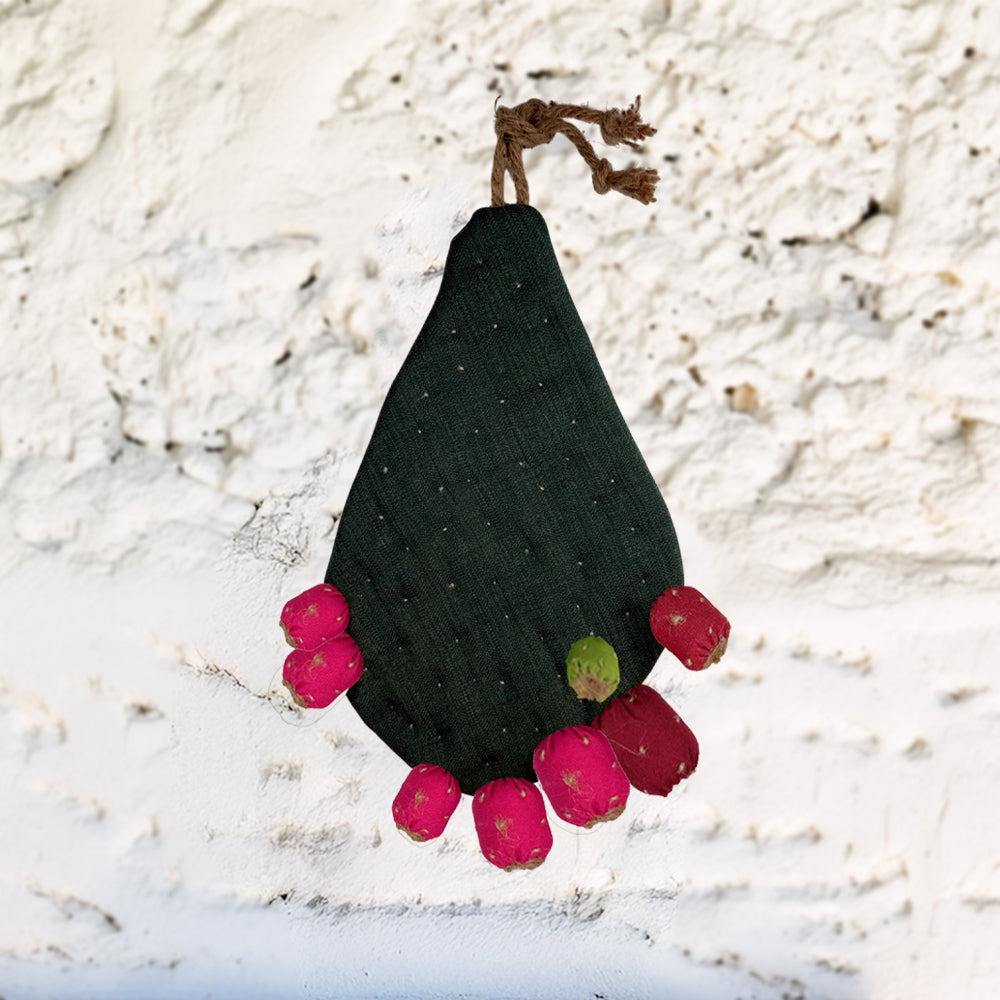 "Le Ppinnùte" – Decorazione sospesa Ficodindia in Tessuto | 50 cm
